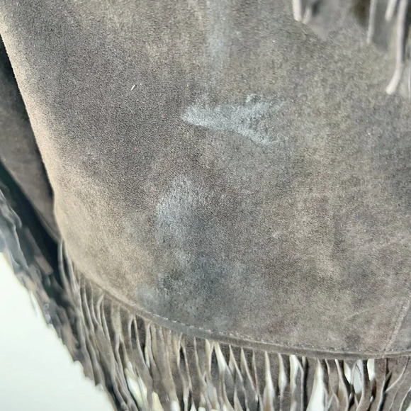 Blank NYC Brown Leather Suede Nuback Fringe Jacket Women's Size XS - Picture 11 of 13